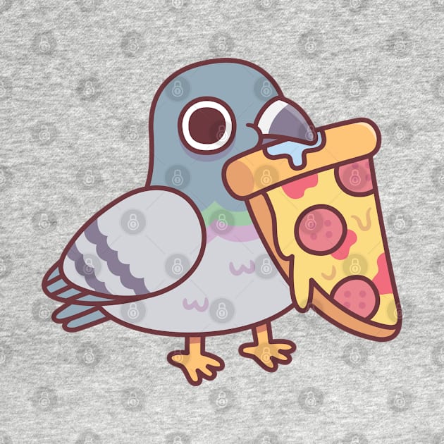 Cute Pigeon With Pepperoni Pizza Slice by rustydoodle